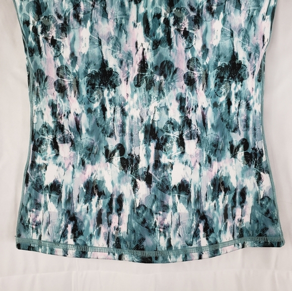 Sweaty Betty Razor Back Green Black & Pink Pull Over Work Out Top Sz XXS. - Picture 6 of 8
